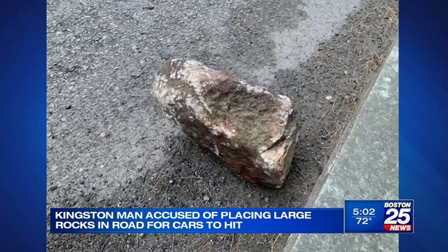 Stein auf der Straße in Kingston, Massachusetts 